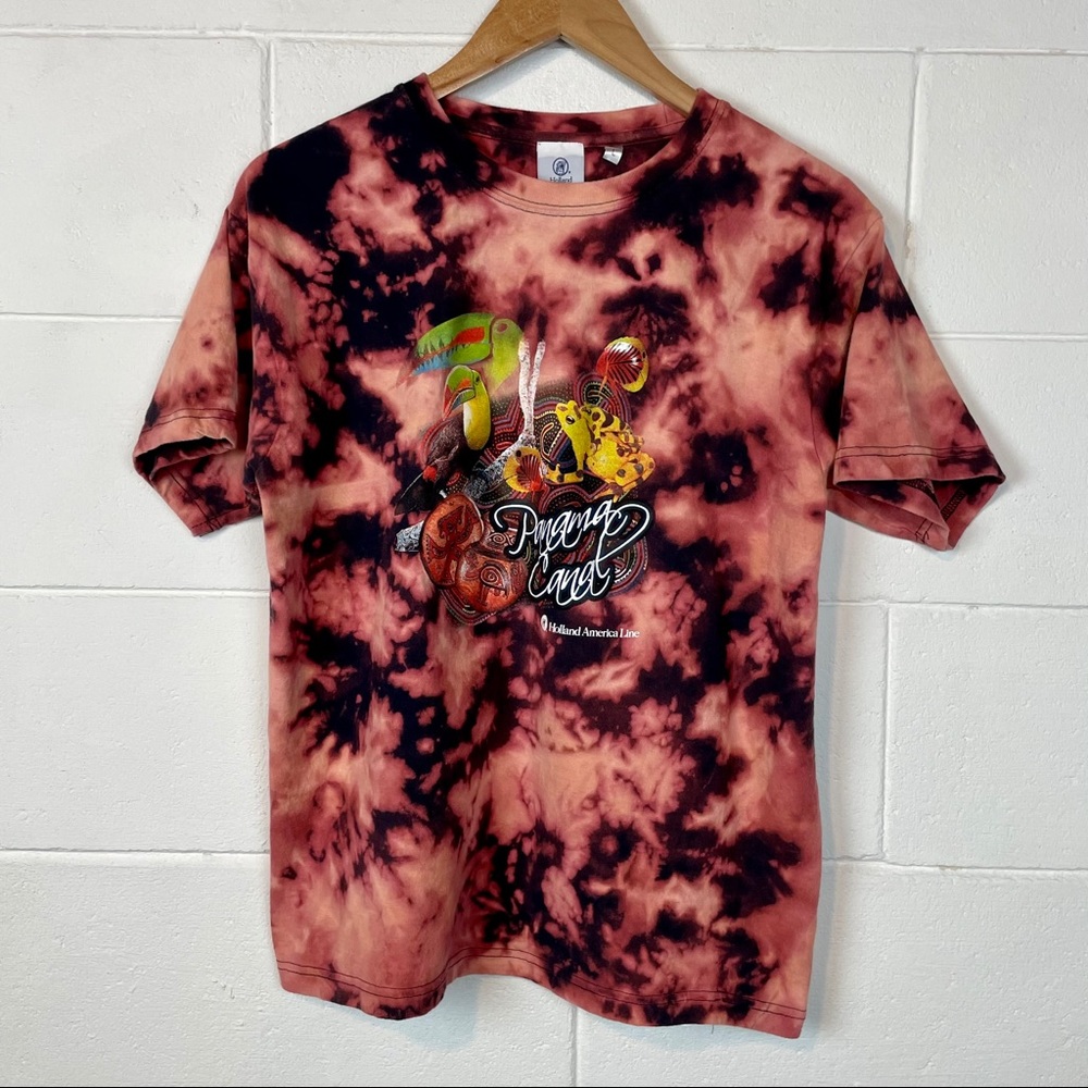 Custom Panama Canal Travel Tie Dye Tee Shirt A22